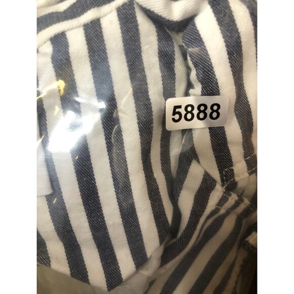 Derek Lam 10 Crosby Striped Blazer Single Breasted Cotton Jacket Blue & White 6 - Picture 12 of 12